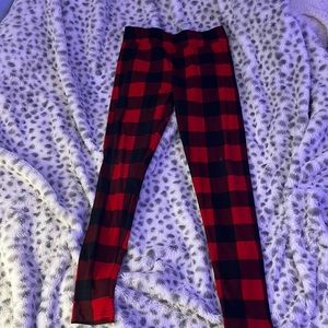 Red and black plaid legging, size S-M, Brand: Holiday Time